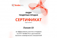 О вручении сертификата «Лидер тендерных продаж» 2025 в Комсомольске-на-Амуре 